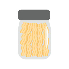 various indonesian pastry in the jar. Indonesian cookies on a white background. These thin, crispy cookies, popular during Aid al Fitri, are neatly stacked inside a clear jar,