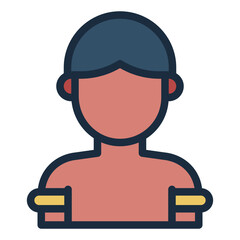 Arm float filled line icon for swimming safety and learning