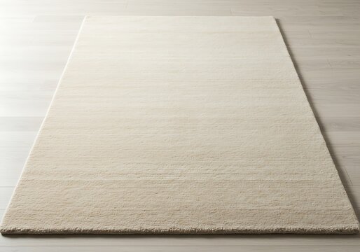 Beige Area Rug on Hardwood Floor Adding Warmth to Home