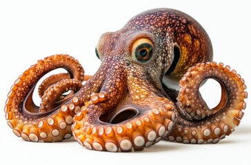 Realistic and Colorful Octopus with Intricate Details, Captured Against a Soft Background that Highlights its Unique Texture and Natural Beauty