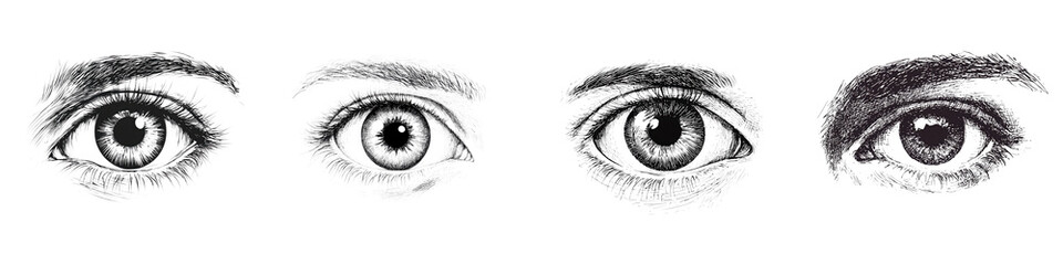 Obraz premium A collection of detailed close up showcasing the intricate details and expressions within the human eye