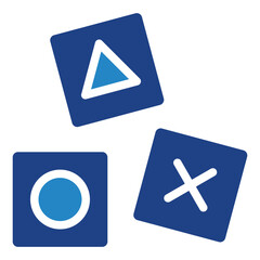 Fototapeta premium Blocks dual tone blue color icon, related to education, kids and baby, kindergarten theme. Use for print, digital concept, UI, UX kit, web and app development. 