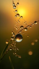 Obraz premium Golden Dewdrop Symphony