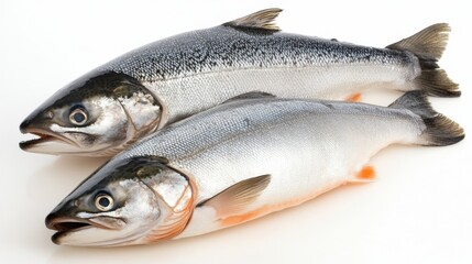 Freshly caught trout displayed on a clean surface in a market setting