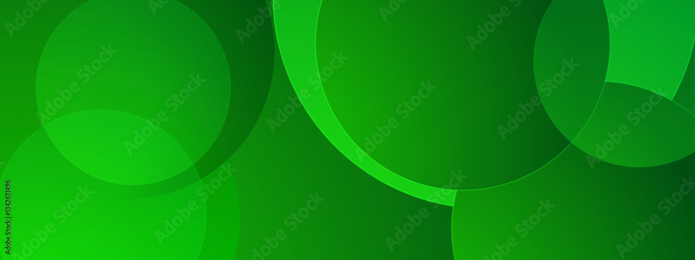 Poster abstract green circle simple shapes gradient geometric background vector illustration, great for bus