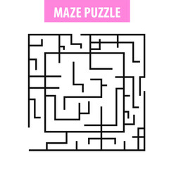Worksheet education kids. Maze puzzle game vector illustration.Round maze game for kids and adults 