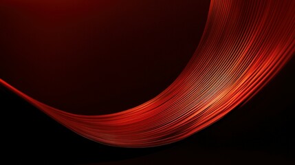 Fototapeta premium Artistic flowing red lines curving across a black background gently