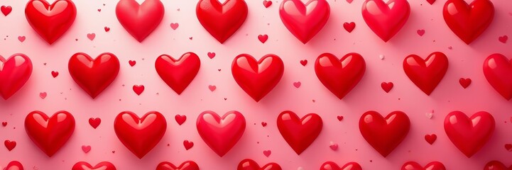 Seamless red heart pattern for Valentine's Day celebration, background, hearts