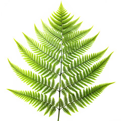 Fern Leaf: A vibrant, detailed image of a fern leaf, showcasing its intricate, symmetrical structure and fresh green color. A symbol of growth, nature's artistry, and the beauty of botanical forms.