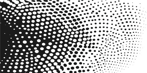 Abstract black and white halftone pattern background vector illustration.