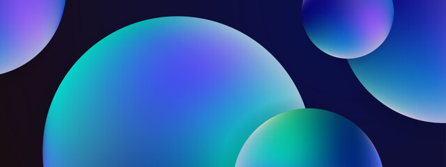simple blue gradient circle abstract geometric shapes on black background vector illustration