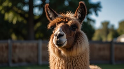 Obraz premium A curious llama with a friendly expression