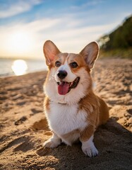 dog on the beach