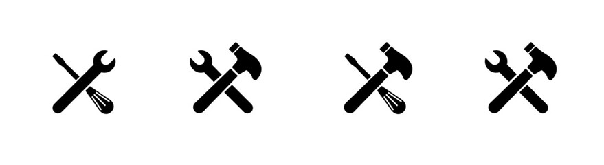 Repair tools icon set. tool icon vector. setting icon vector. Wrench and screwdriver. support, Service. Repair tools icon set. tool icon vector. setting icon vector. Wrench and screwdriver. support, S