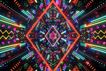 Trippy Rainbow Geometrical Patterns - VJ Animation Display