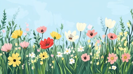 Charming Spring Wildflowers Poster or Floral Art

