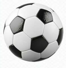 Naklejka premium Realistic Soccer Ball with Black and White Panels on a Light Background Perfect for Sports and Game Themed Projects