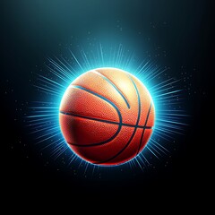 Obraz premium Glowing Basketball for Dark Background.