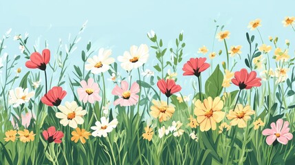 Charming Spring Wildflowers Poster or Floral Art


