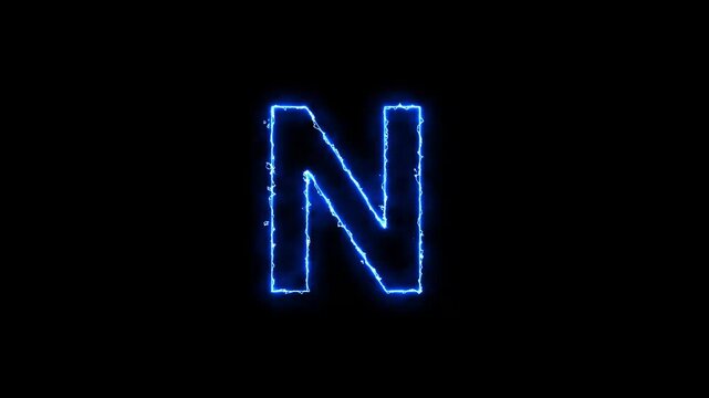a b c d e f g h i j k l m n o p q r s t u v w x y z neon animated neon electric blue arc reactor alphabet letters 4k looping animated