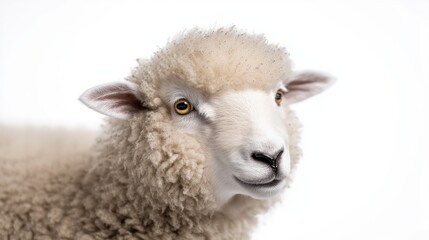 Obraz premium Fluffy Sheep Close Up High Resolution Farm Animal Portrait