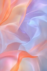 Obraz premium Delicate pastel fabrics intertwine, creating a soft and flowing abstract background with a gentle, dreamy feel.