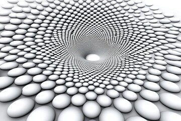 A Serene Vortex of Grey and White Ovals Creates a Tranquil Gradient in This Three-Dimensional Artistic s Display