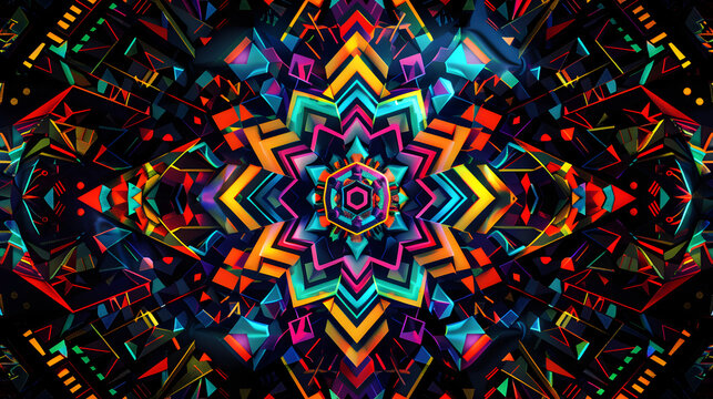 Trippy Rainbow Geometrical Patterns - VJ Animation Display