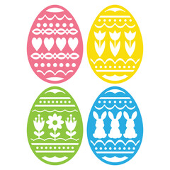 Easter  eggs  cut out ornament vector cartoon illustration