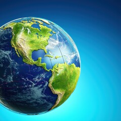 A Vibrant Globe Pulsating with Global Connections Showcasing North and South America in Vivid Detail and Bright Colors