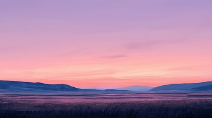 Obraz premium Tranquil Pastel Sunrise Over Open Countryside Landscape Scene