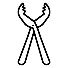 Tongs line icon