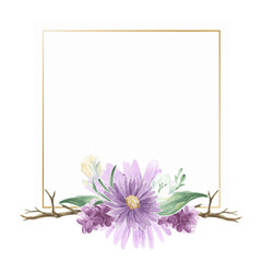 Purple flower png badge, transparent background