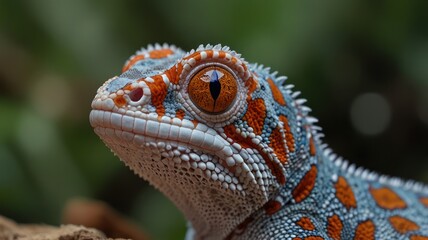 Fototapeta premium Close-up of a colorful gecko head
