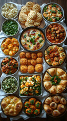 Assorted Culinary Delights On Wooden Table