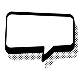 Naklejka premium Comic rectangle speech bubble png outline element, transparent background