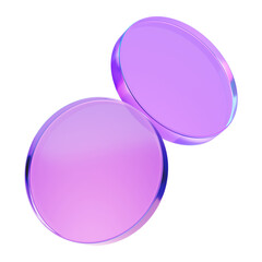 Purple glass png 3D round shape, transparent background