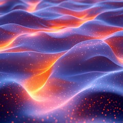 Fototapeta premium Abstract Waves of Colorful Light with Soft Gradients and Sparkling Particles for Artistic Backgrounds and Textures
