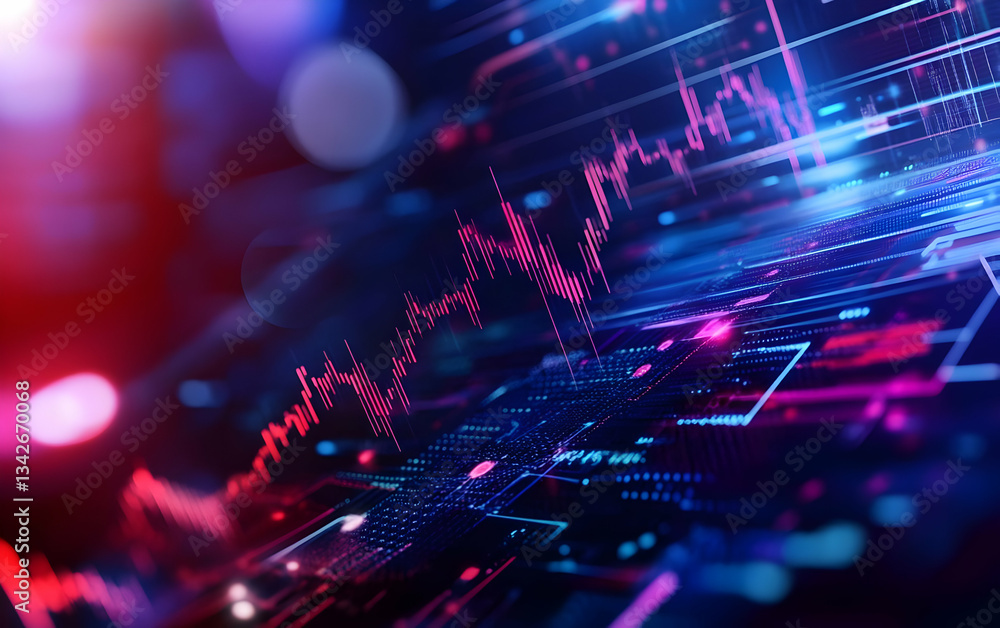 Poster a stunning visual of digital data streams showcasing vibrant colors and dynamic patterns, ideal for 