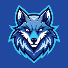 Fototapeta premium Solid-Colored Wolf Illustration with Fierce Expression