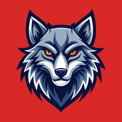 Majestic Wolf Logo Illustration in Bold Solid Color