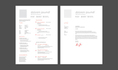 Obraz premium Creative CV resume templates, multipurpose resume design, a4 resume
