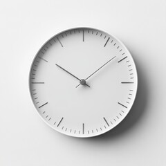 Minimalist White Wall Clock with Simple Design Featuring Thin Hands and Markings on a Light Background for Modern Home or Office Decor