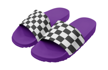Purple flip-flop png sticker, fashion transparent background