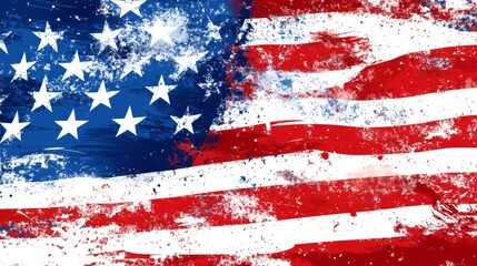 Abstract grunge style american flag design symbolizing patriotism
