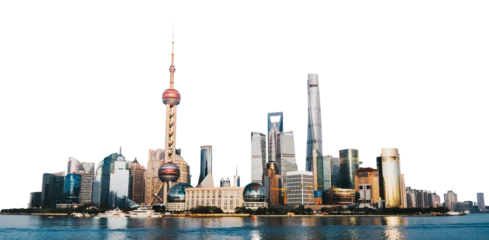 Fototapeten Shanghai city skyline png border, transparent background © Rawpixel.com