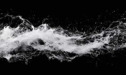 Abstract White Liquid Splash On Black Background