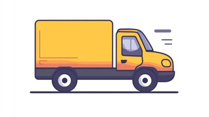Yellow delivery truck illustration for shipping and logistics design