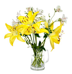 Lily flower png vase sticker, botanical cut out, transparent background