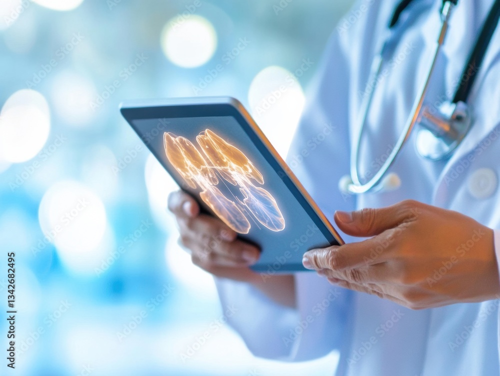 Fototapete AI-Powered Healthcare Analytics Precision Digital Diagnostics with Interactive Holographic Medical Imaging for Advanced Patient Monitoring and Personalized Treatment Strategies